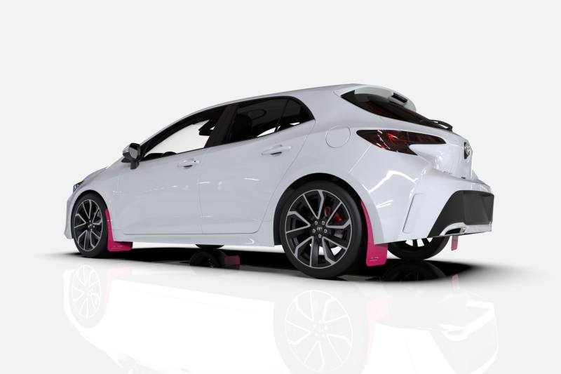 Subaru XV Crosstrek Mud Flaps - Rally Armor - Black Logo - Pink - `18-`23